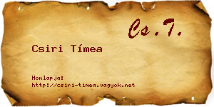 Csiri Tímea névjegykártya